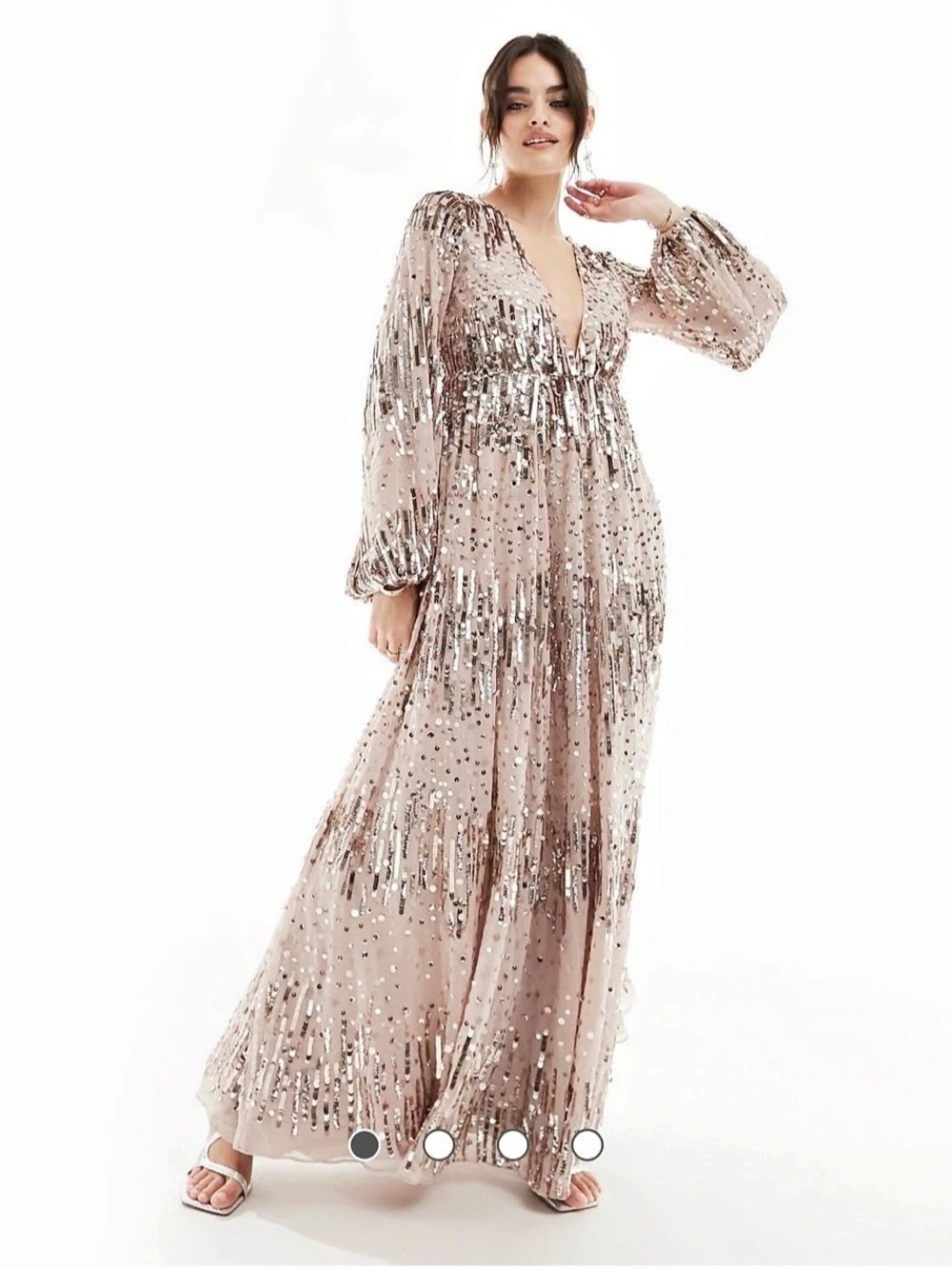 Sequin Backless Maxi Formal Dress in Pink Like New